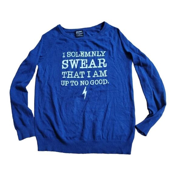 Harry Potter Sweater I Solemnly Swear That I Am Up To No Good Size Large Blue - Picture 1 of 6
